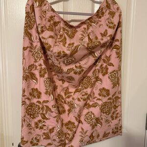 Lane Bryant Blush and Gold Floral straight skirt